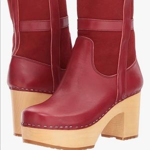 Swedish Hasbeens Hippie Low Boot in Red